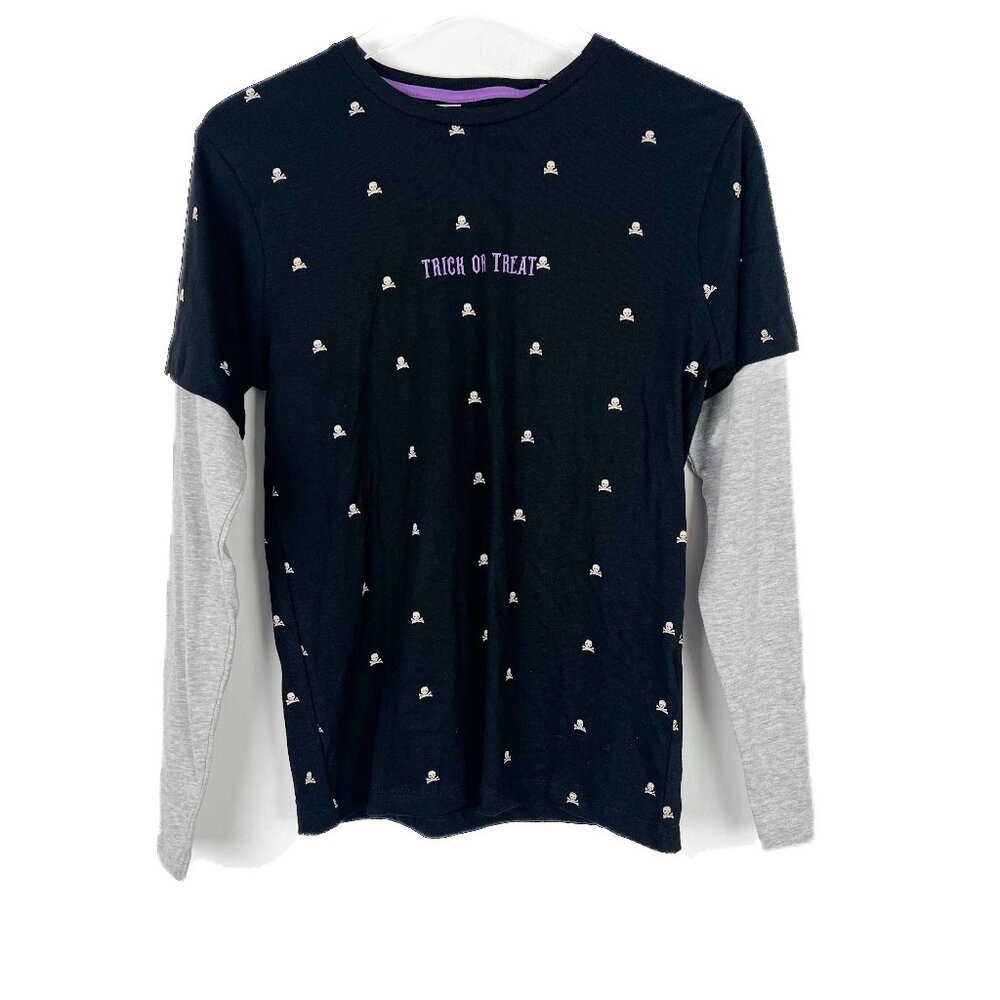 NWT Denim & Flower Trick or Treat Skull Print Long Sleeve T-Shirt Boy Size 11/12